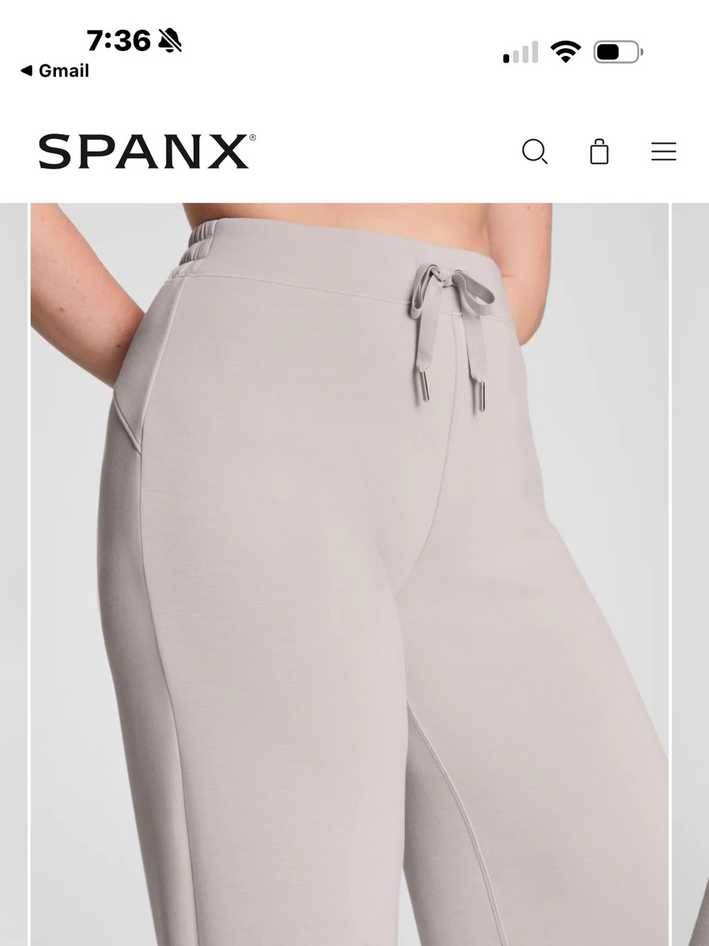 SPANX French Grey Pull-On Track Pants with Drawstring
